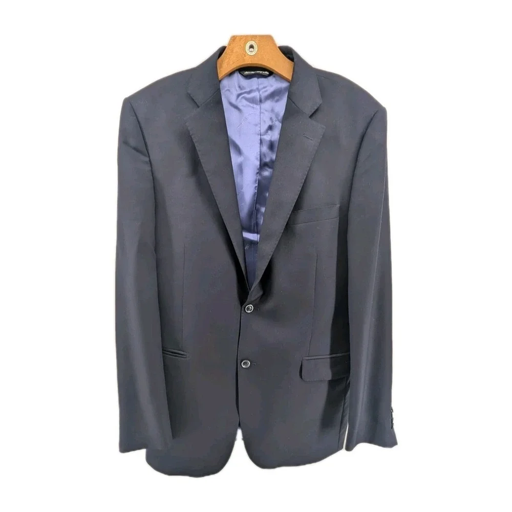 Ermenegildo Zegna Blazer Mens 42 Slim Fit‎ Navy Blue Wool Saks 5 Traveller Italy